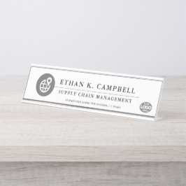 Placa De Mesa Logística+Cadeia de Suprimentos | Símbolo da indús