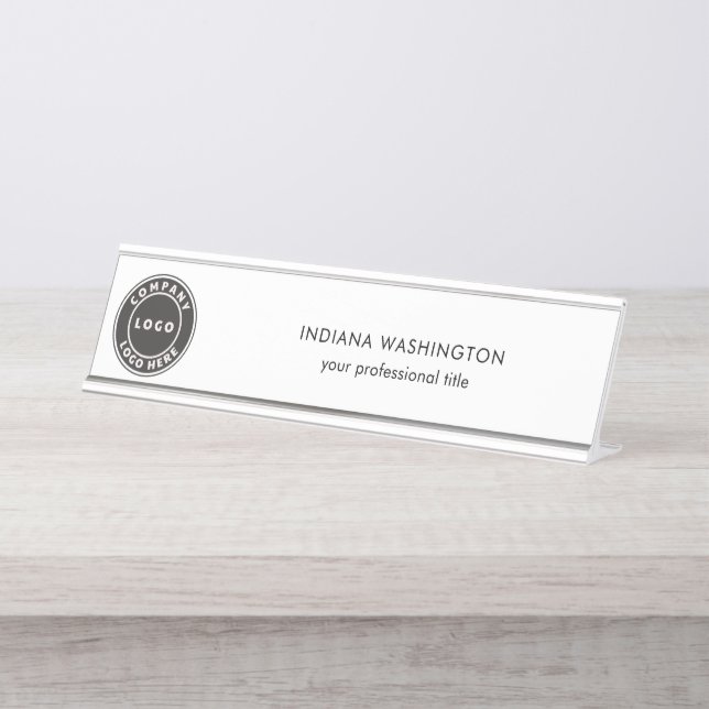 Placa De Mesa Logotipo comercial e profissional de site (Frente)