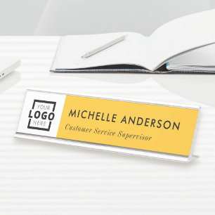Placa De Mesa Logotipo comercial personalizado Amarelo de funcio