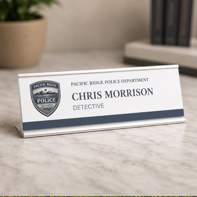 Placa De Mesa Logotipo de Detetive da Polícia  (Criador carregado)