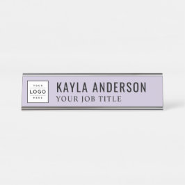 Placa De Mesa Logotipo de empresa personalizado roxo da Lavanda 