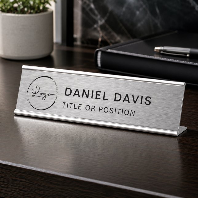 Placa De Mesa Logotipo Metálico da Empresa  (Criador carregado)