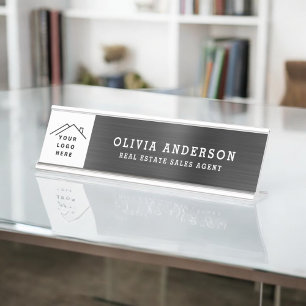 Placa De Mesa Logotipo personalizado Black Professional