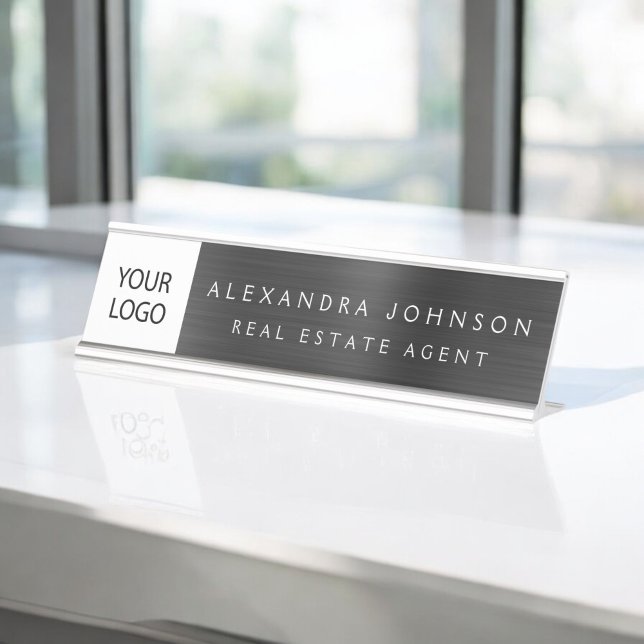 Placa De Mesa Logotipo personalizado Black Professional (Criador carregado)