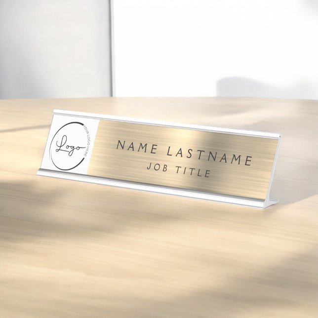 Placa De Mesa Logotipo personalizado Profissional Dourado comerc (Criador carregado)