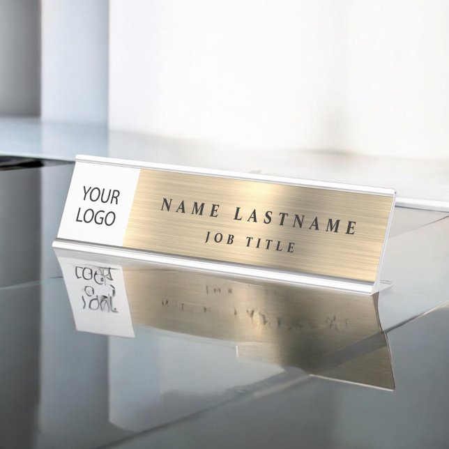 Placa De Mesa Logotipo personalizado Profissional Dourado comerc (Criador carregado)