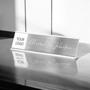 Placa De Mesa Logotipo personalizado profissional prata