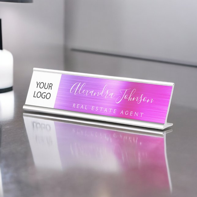 Placa De Mesa Logotipo personalizado profissional roxo, cor-de-r (Criador carregado)