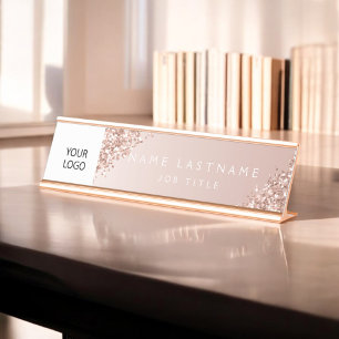 Placa De Mesa Logotipo personalizado Rosa executivo profissional