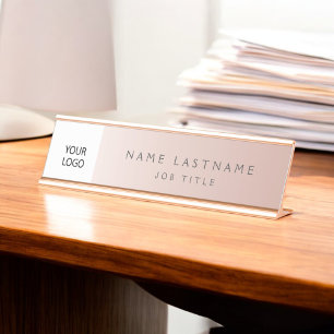 Placa De Mesa Logotipo personalizado Rosa executivo profissional
