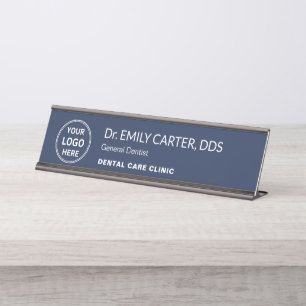 Placa De Mesa Logotipo Profissional de Clínica Dentária Dentista