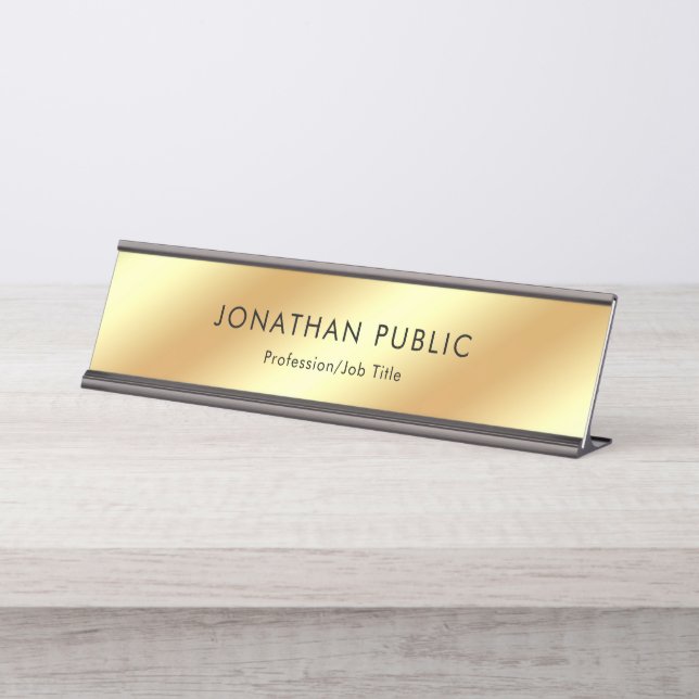 Placa De Mesa Luxo elegante moderno Dourado preto popular do (Frente)
