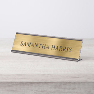 Placa De Mesa Luxo em Folha de Ouro Falso