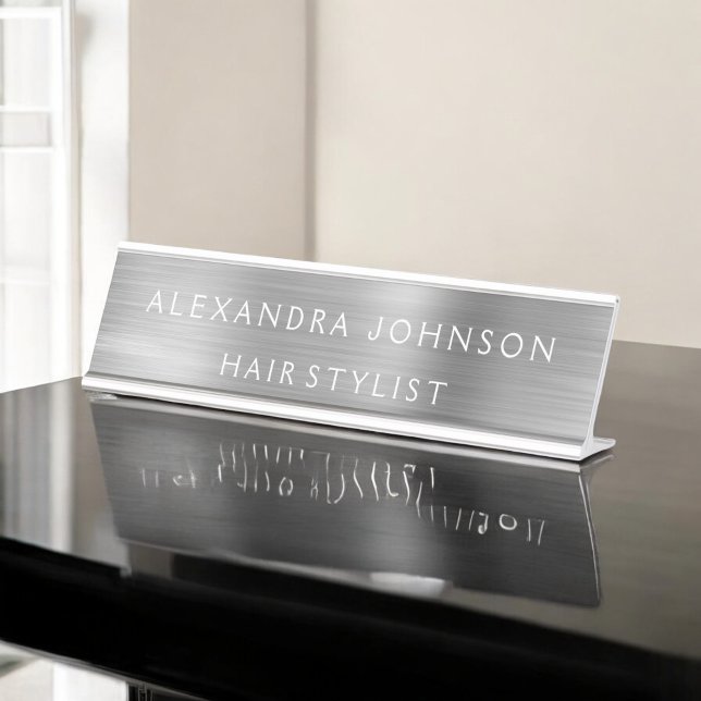 Placa De Mesa Luxury Silver Foil Moderna Negócios (Criador carregado)