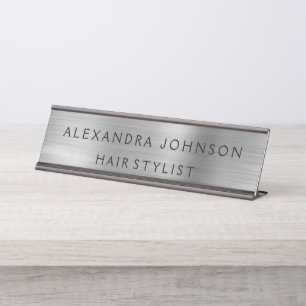 Placa De Mesa Luxury Silver Foil Moderna Negócios