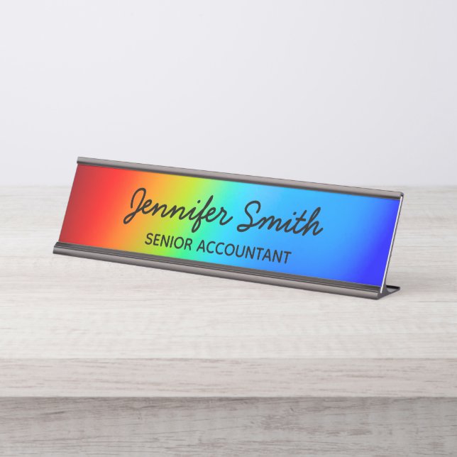 Placa De Mesa Macro Photo Holographic Rainbow Ombre (Frente)