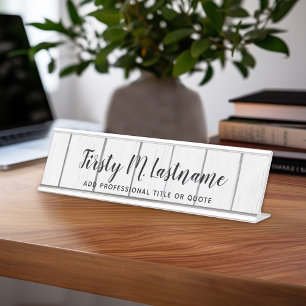 Placa De Mesa Madeira Rustic Shiplap - área para nome e citaç