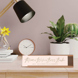 Placa De Mesa Mãe, Esposa, Chefe Babe Trendy Escoteiro Rosa