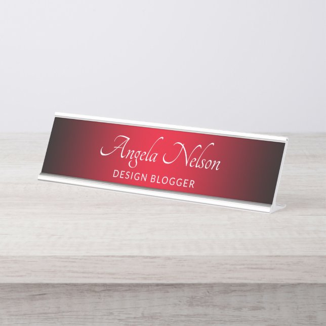 Placa De Mesa Mambre Vermelho de Borda Negra (Frente)
