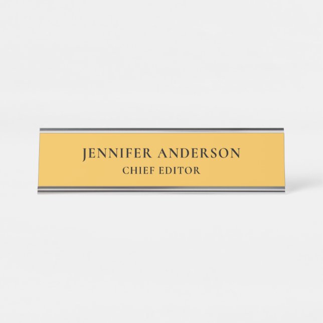 Placa De Mesa Mango Yellow Professional Modern Plain Minimalist (Frente)