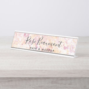 Placa De Mesa Marca d'água Cor - de - rosa Amarelo Nome de Assin