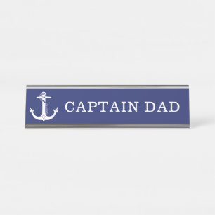 Placa De Mesa Marinho Azul Pai do Capitão Ângulo Náutico