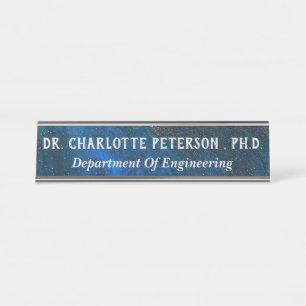 Placa De Mesa Marinho Blue Phd ou Doutorado