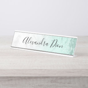 Placa De Mesa Mármore branco brilhante da menta verde