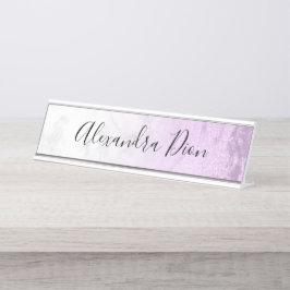 Placa De Mesa Mármore branco de relva roxa elegante