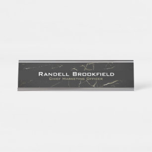 Placa De Mesa Masculina Black Marble Professional