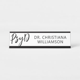 Placa De Mesa Médico de PsyD Personalizado