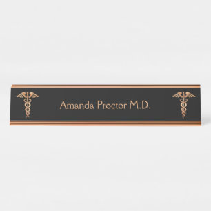 Placa De Mesa Médico ou ouro cor-de-rosa da enfermeira