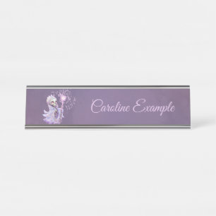 Placa De Mesa Melodias mágicas do esqueleto roxo giro.