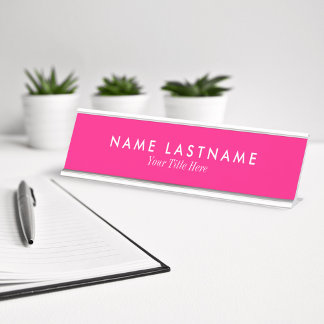 Placa De Mesa Menina Feminina Brilhante Minimalista - Personaliz