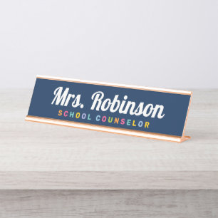 Placa De Mesa Mesa Personalizada Colorida de Orientador Escolar