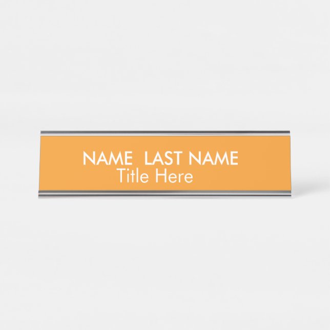 Placa De Mesa Mesa Personalizada laranja Simples e Elegante (Frente)