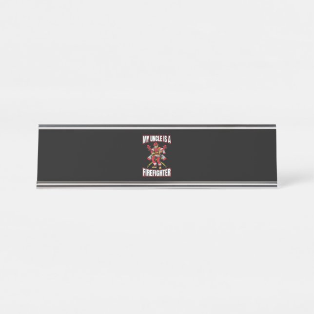 Placa De Mesa Meu Tio É Bombeiro (Frente)