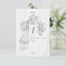 Placa de Mesa Mínima Romana Elegante