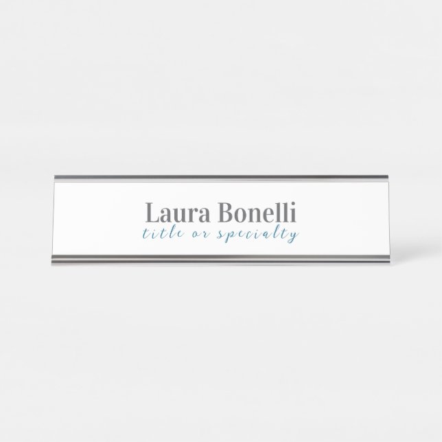Placa De Mesa Minimalist Professional Modern Plain Name Title (Frente)