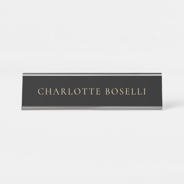 Placa De Mesa Minimalista Elegante Clássico Profissional Simples (Frente)