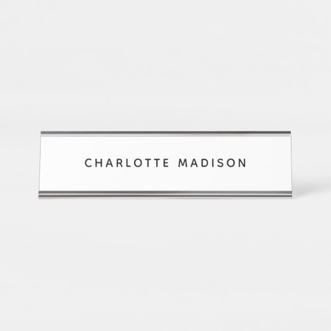Placa De Mesa Minimalista Elegante Clássico Profissional Simples (Frente)
