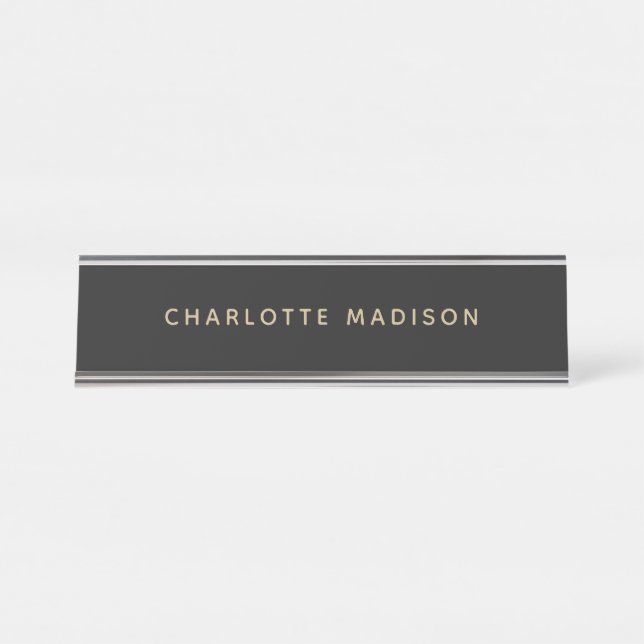 Placa De Mesa Minimalista Elegante Clássico Profissional Simples (Frente)