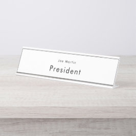 Placa De Mesa Minimalista Profissional Preto e Branco