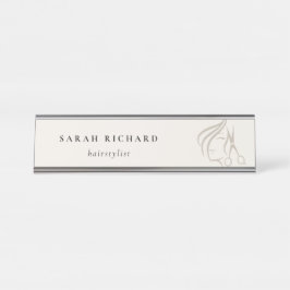 Placa De Mesa Mínimo Elegante Hairstylist Tesoura de Cabelo de M