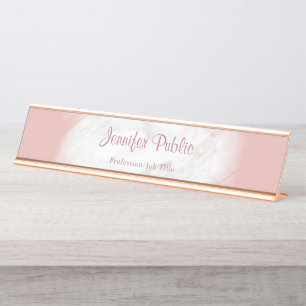 Placa De Mesa Modelo branco esbelto Rosa Dourado