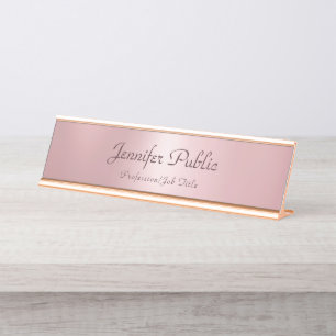 Placa De Mesa Modelo Elegante Moderno Dourado Rosa