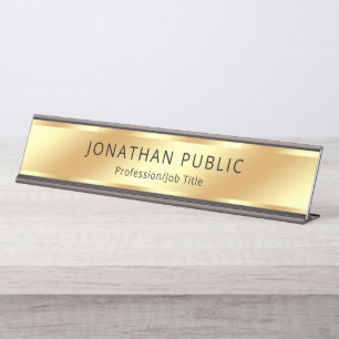 Placa De Mesa Modelo Elegante Moderno e Personalizado Preto E Do