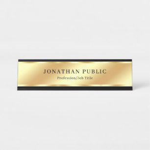 Placa De Mesa Modelo Elegante Moderno Preto e Dourado Luxurioso