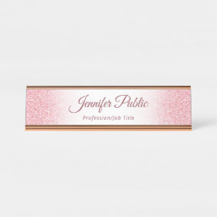 Placa De Mesa Modelo Moderno Elegante para rosa Dourado brilho