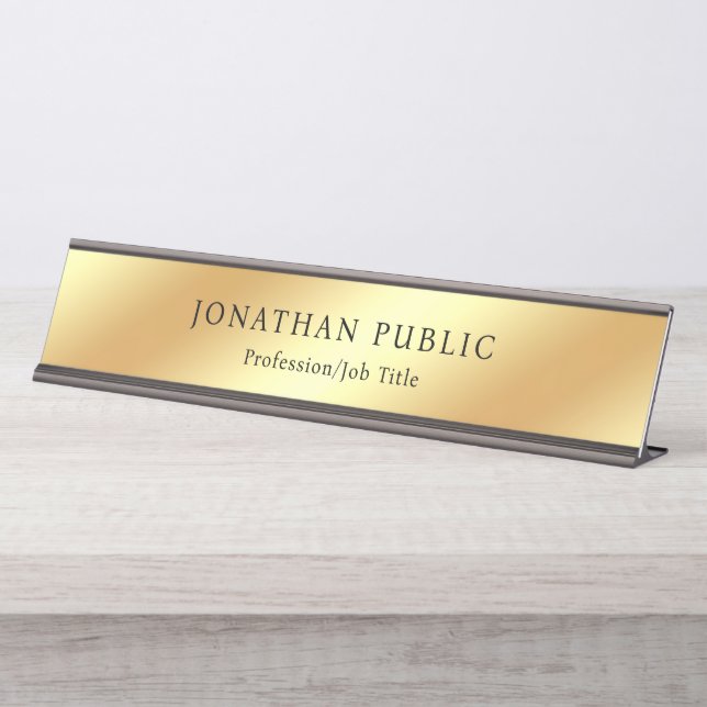 Placa De Mesa Modelo Personalizado de Design Elegente Moderno e  (Frente)